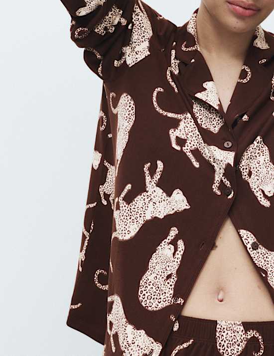 Soft Touch Patterned Revere Pyjama Set