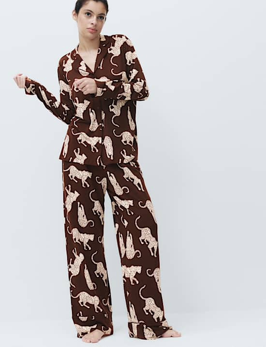 Soft Touch Patterned Revere Pyjama Set