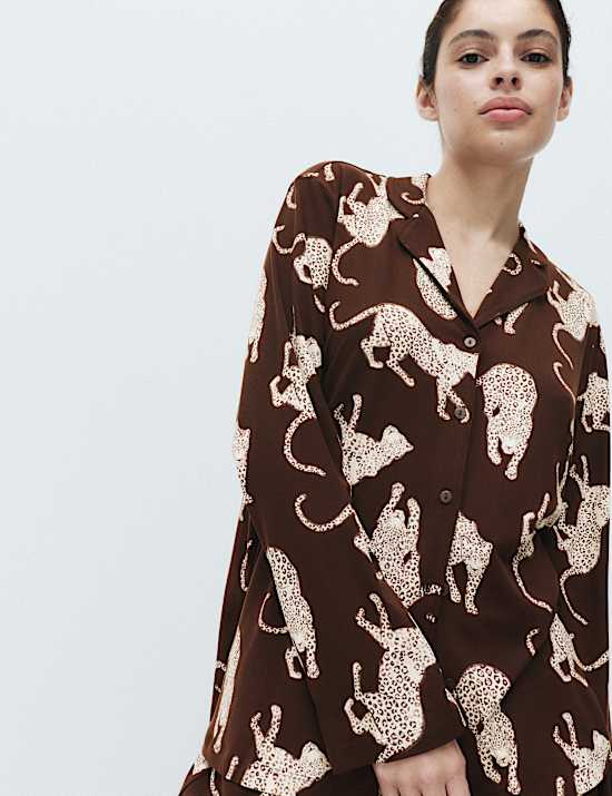 Soft Touch Patterned Revere Pyjama Set