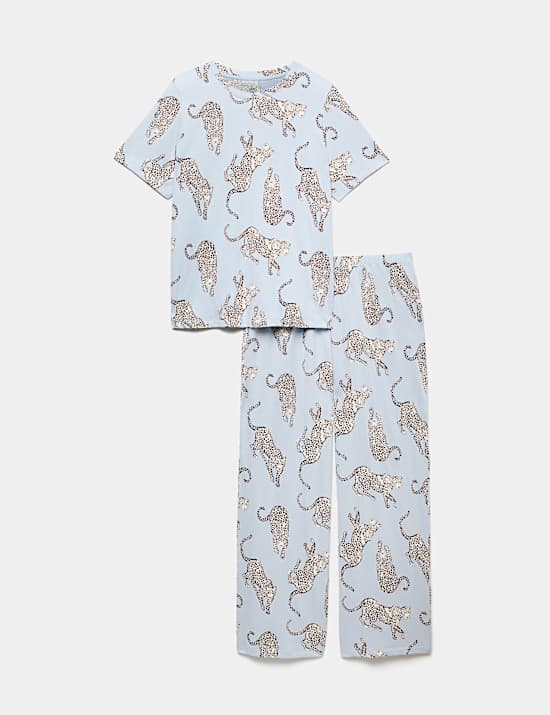Pure Cotton Printed Short Sleeve Pyjama Set