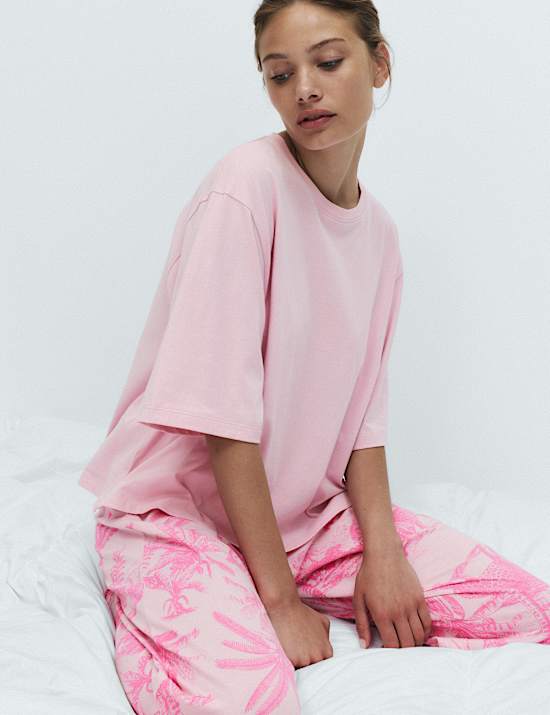 Pure Cotton Printed Drop Shoulder Pyjama Set