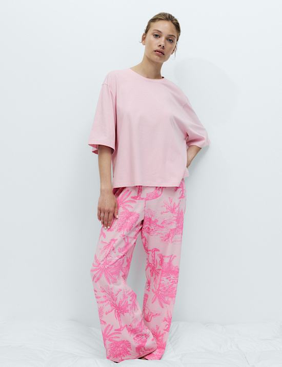 Pure Cotton Printed Drop Shoulder Pyjama Set