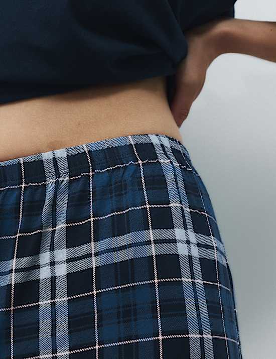 Pure Cotton Checked Long Pyjama Set