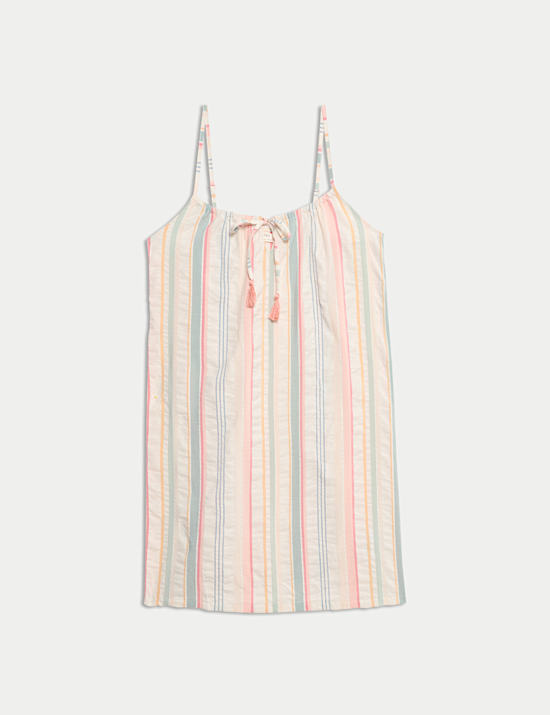 Cotton Rich Seersucker Striped Chemise