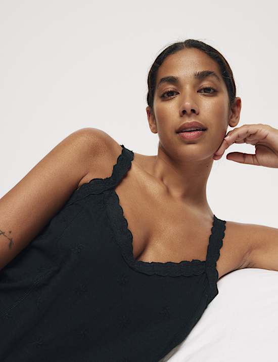 Νυχτικό με κέντημα από 100% βαμβάκι