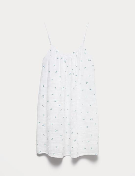 Muslin Printed Short Chemise