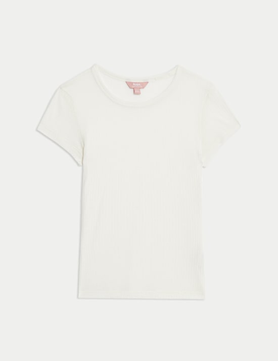 Ribbed Pyjama Top with Wool