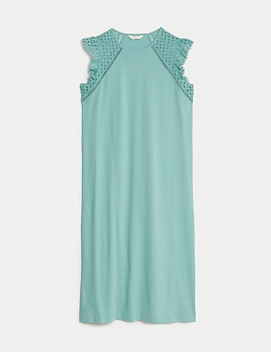 Pure Cotton Broderie Trim Nightdress
