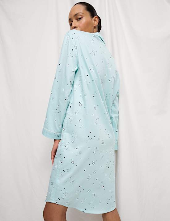 Chemise de nuit en coton satiné imprimé Eid