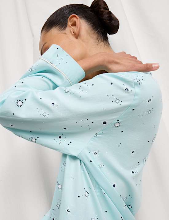 Chemise de nuit en coton satiné imprimé Eid