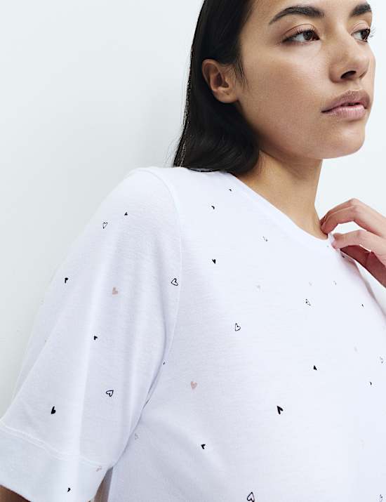 כותונת לילה ארוכה בשילוב ™Cool Comfort עם הדפס