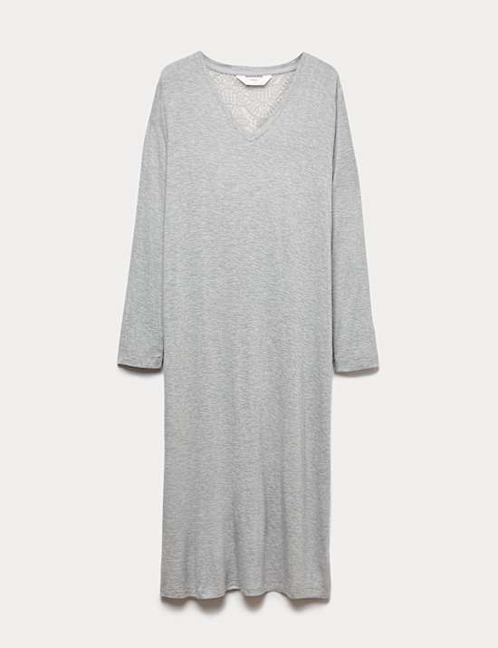 Lace Detail Long Sleeve Nightdress