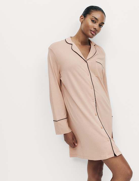 Cotton Modal Revere Nightshirt