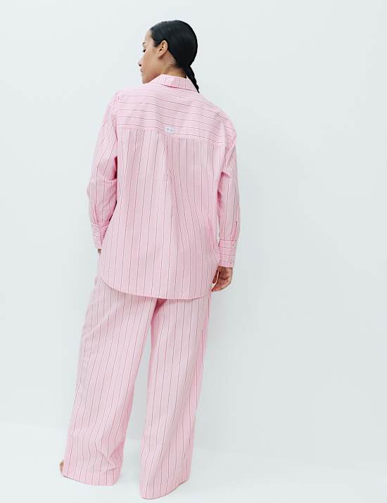 Pure Cotton Poplin Striped Pyjama Top