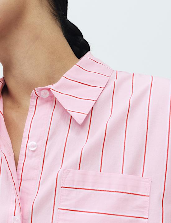 Pure Cotton Poplin Striped Pyjama Top
