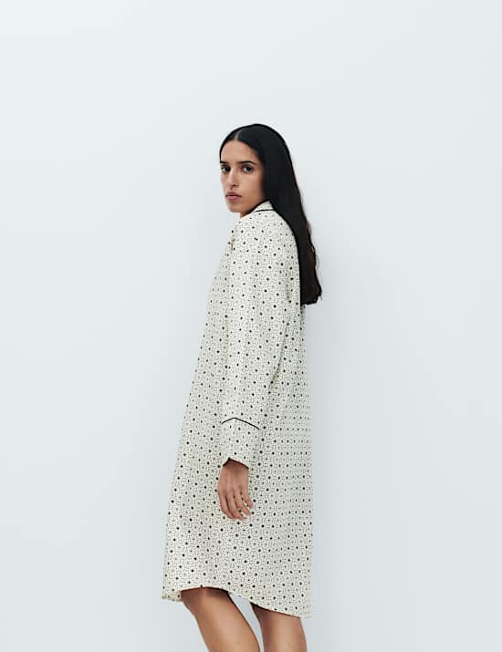 Pure Cotton Sateen Eid Printed Nightshirt