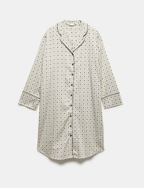 Pure Cotton Sateen Eid Printed Nightshirt