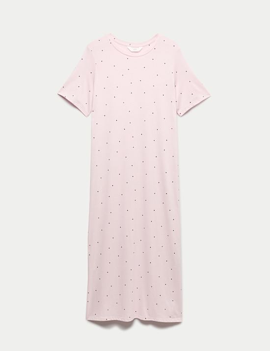 Gaun Malam Panjang Bermotif Kain Modal Katun