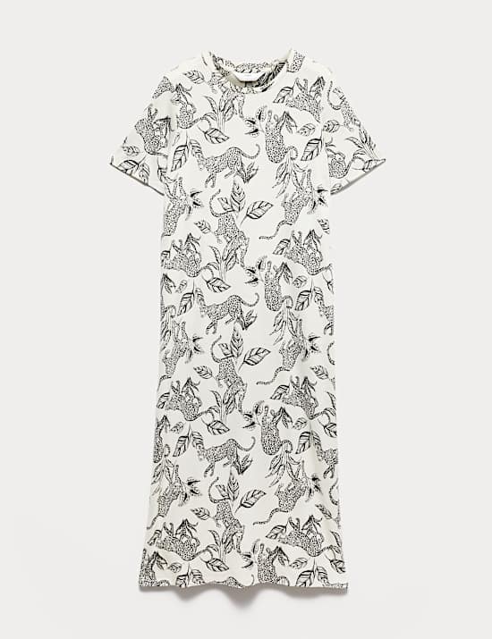 Cotton Modal Printed Long Nightdress