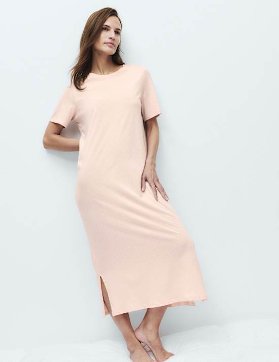 Cotton Modal Printed Long Nightdress