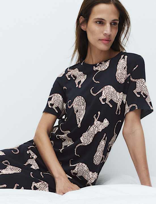 Cotton Modal Printed Long Nightdress