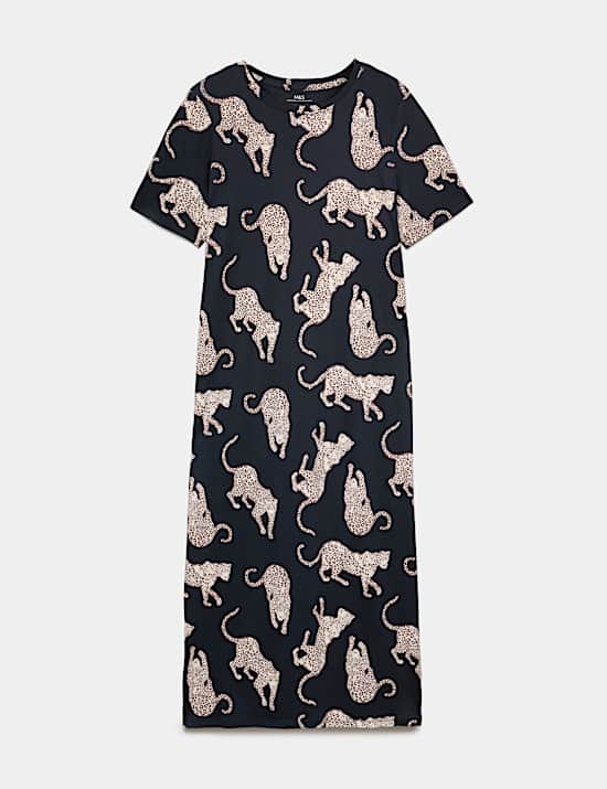 Cotton Modal Printed Long Nightdress