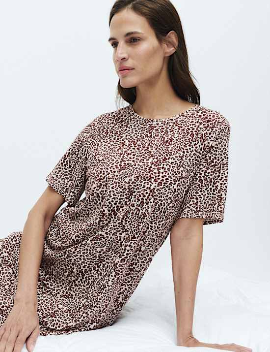 Cotton Modal Printed Long Nightdress