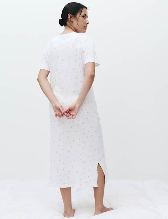 Cotton Modal Printed Long Nightdress