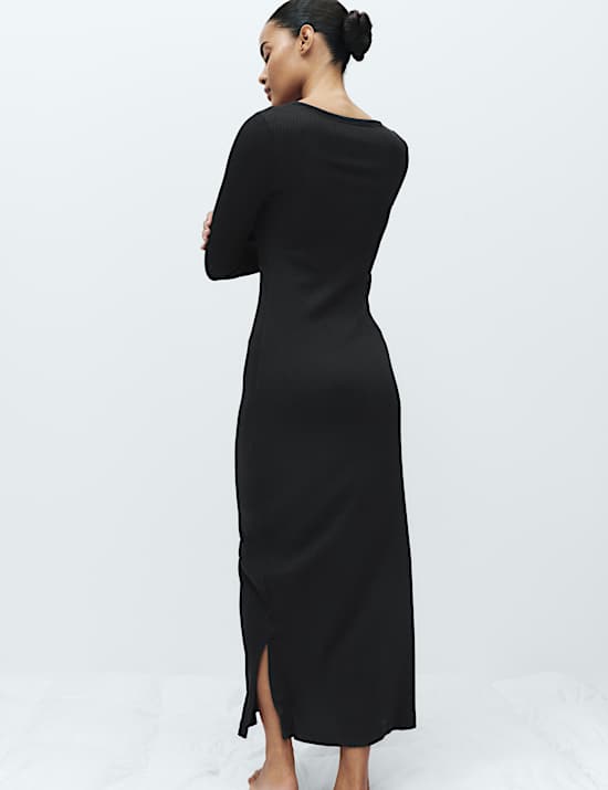 Cotton Modal Henley Long Nightdress