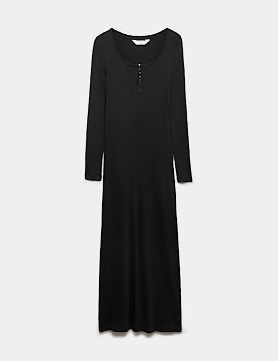 Cotton Modal Henley Long Nightdress