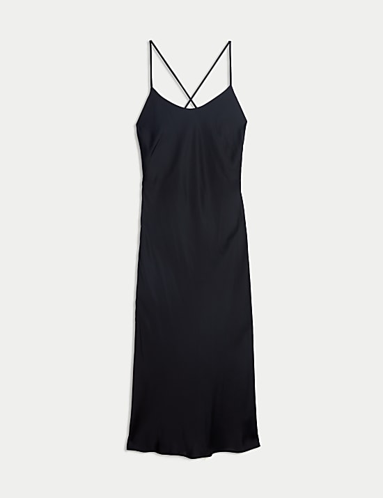 Nuisette satinée à bretelles