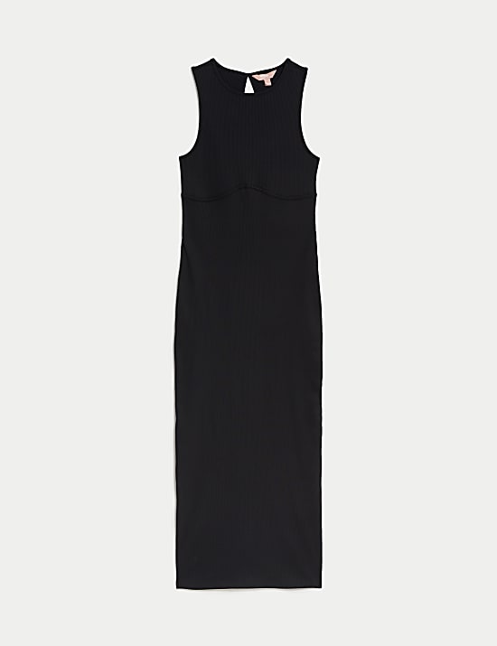 Geripptes Nachthemd mit hohem Baumwollanteil