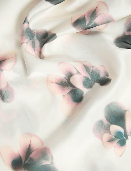 Satin Floral Long Chemise