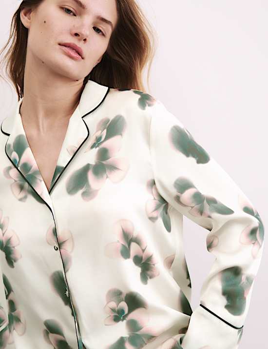 Satin Floral Print Pyjama Set