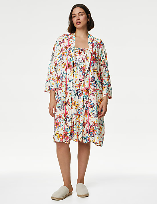 Floral Print Dressing Gown