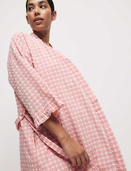 Pure Cotton Gingham Yarn Dyed Dobby Wrap