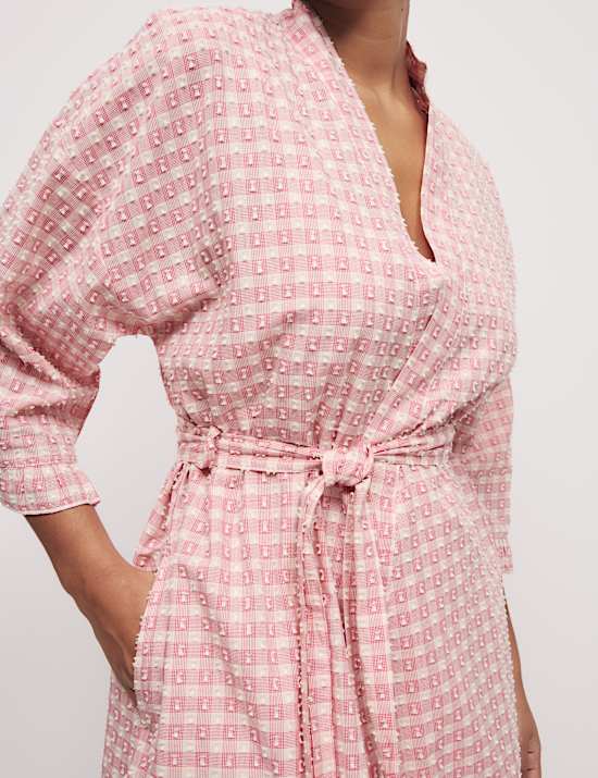 Pure Cotton Gingham Yarn Dyed Dobby Wrap