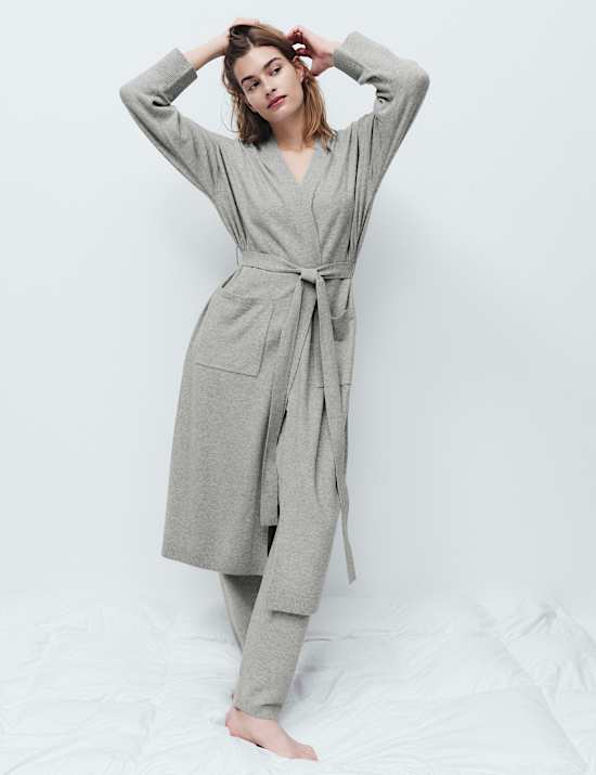 Knitted Longline Wrap with Cotton
