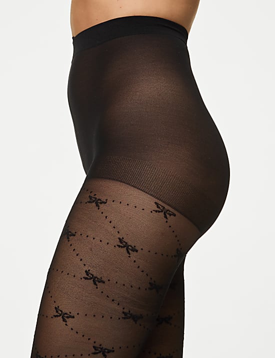 2er-Pack Transparente Strumpfhosen mit Muster