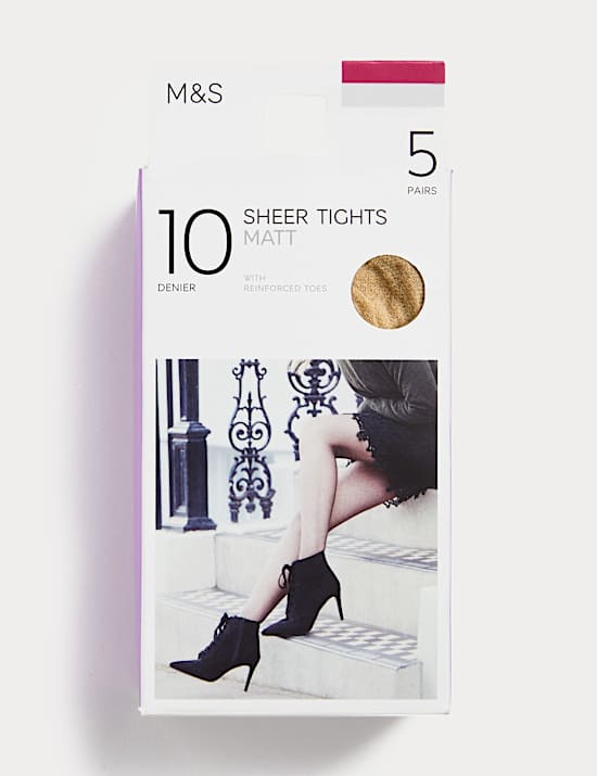5pk 10 Denier Tights