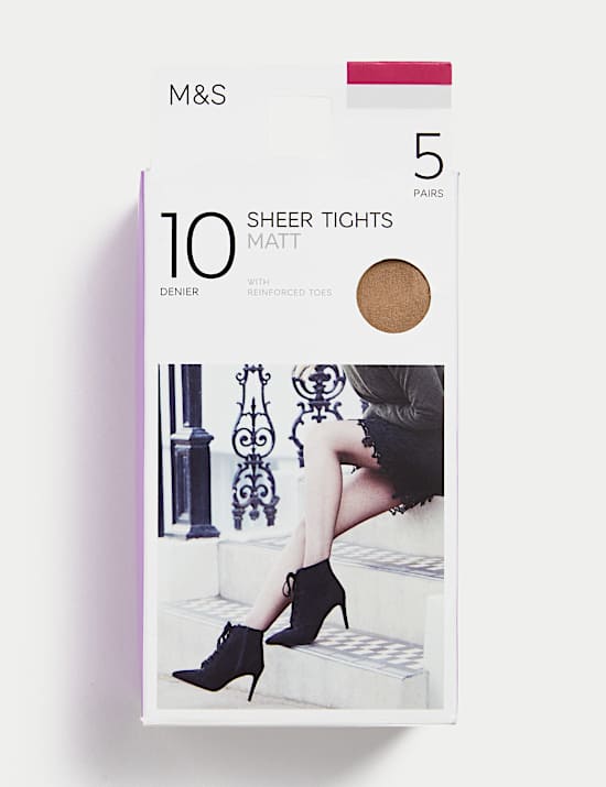 5pk 10 Denier Tights