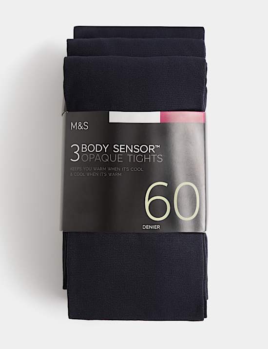 Lot de 3 paires de collants 60 deniers dot&eacute;s de la technologie Body Sensor&trade;