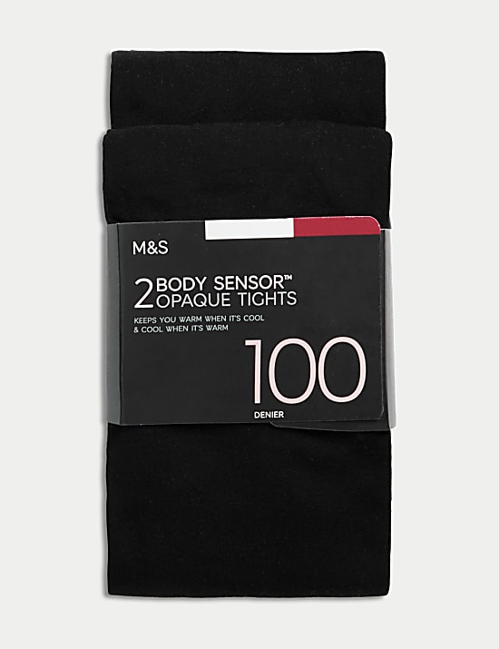 Lot de 2 paires de collants opaques 100 deniers, dotés de la technologie Body Sensor™