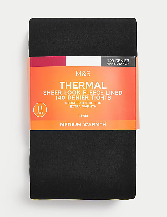 140 Denier Thermal Sheer Fleece Tights