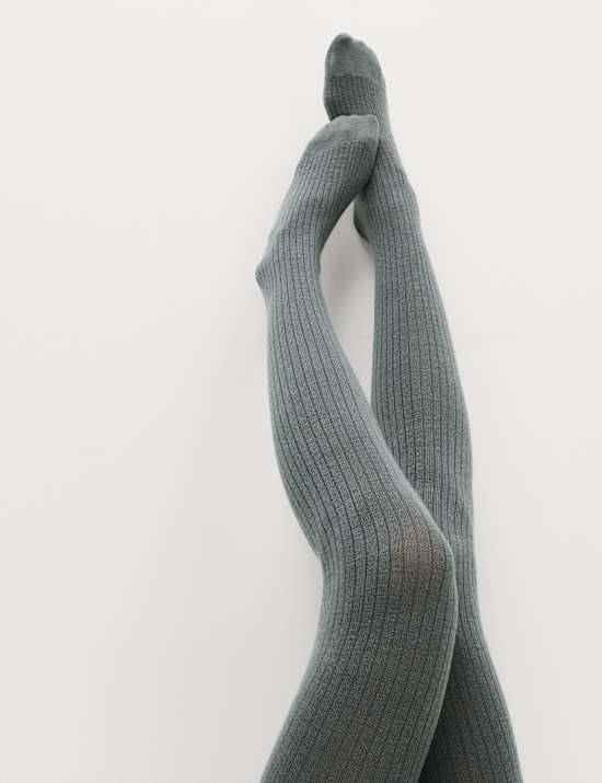 2pk 100 Denier Supersoft Ribbed Tights