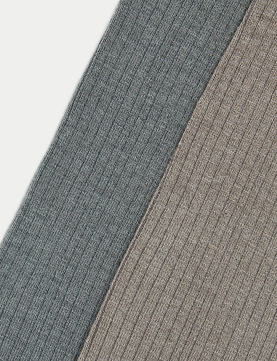 2pk 100 Denier Supersoft Ribbed Tights