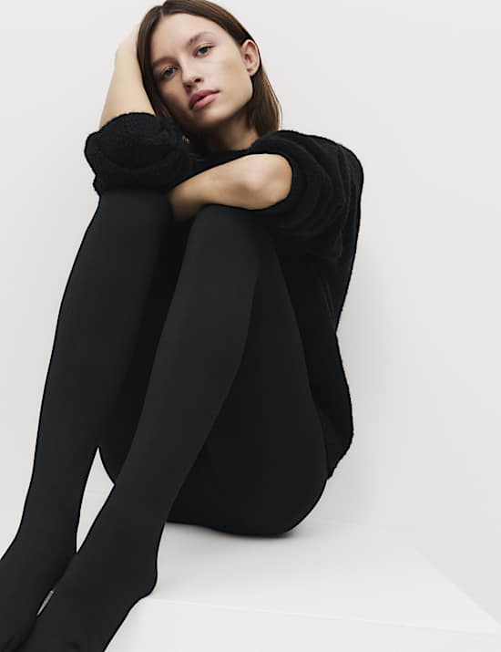 Velours gevoerde panty (250 denier)