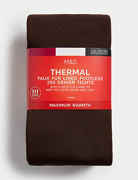 250 Denier Velour Lined Footless Tights