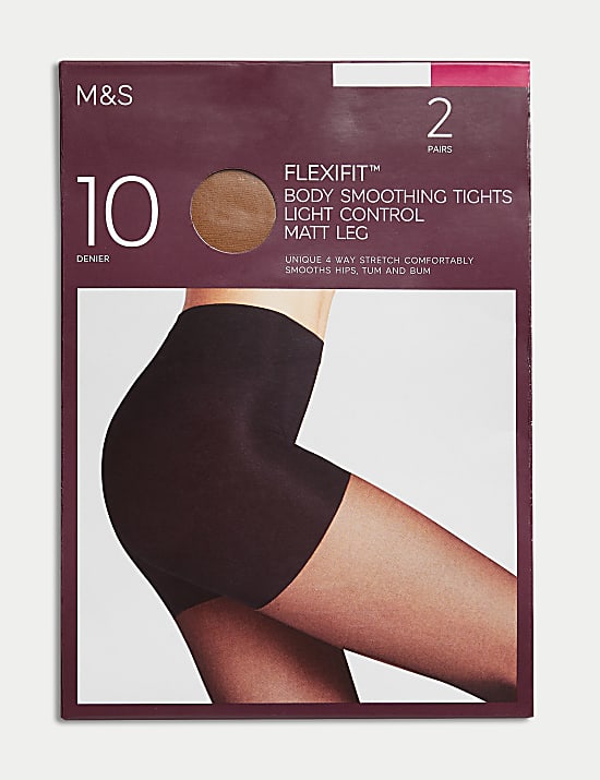 2pk Flexifit™ 10 Denier Light Control Sheer Tights