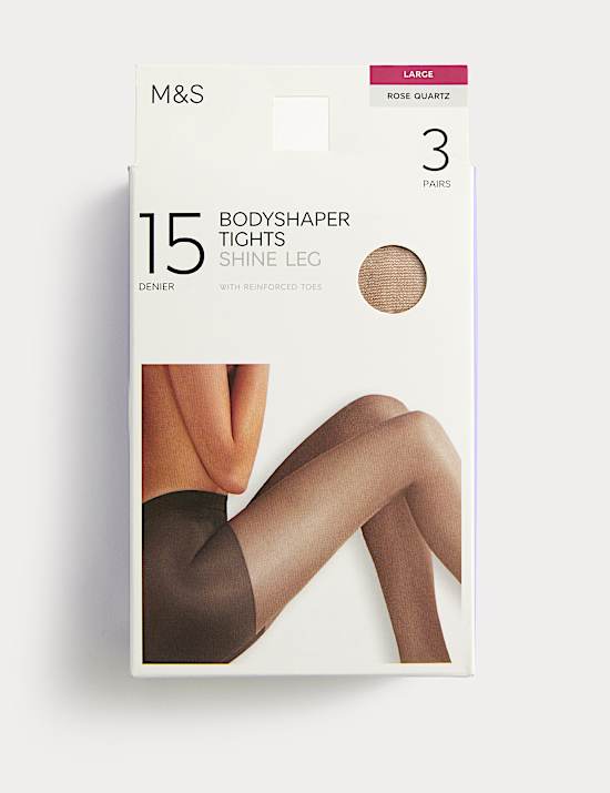 5pk 15 Denier Body Shaping Shine Tights